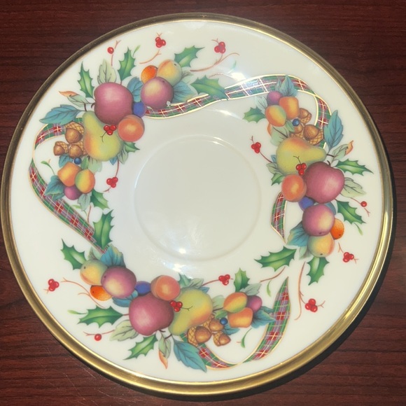 Vintage never use Lenox Holiday Tartan 2 dishes set for u and the other half - Picture 2 of 7
